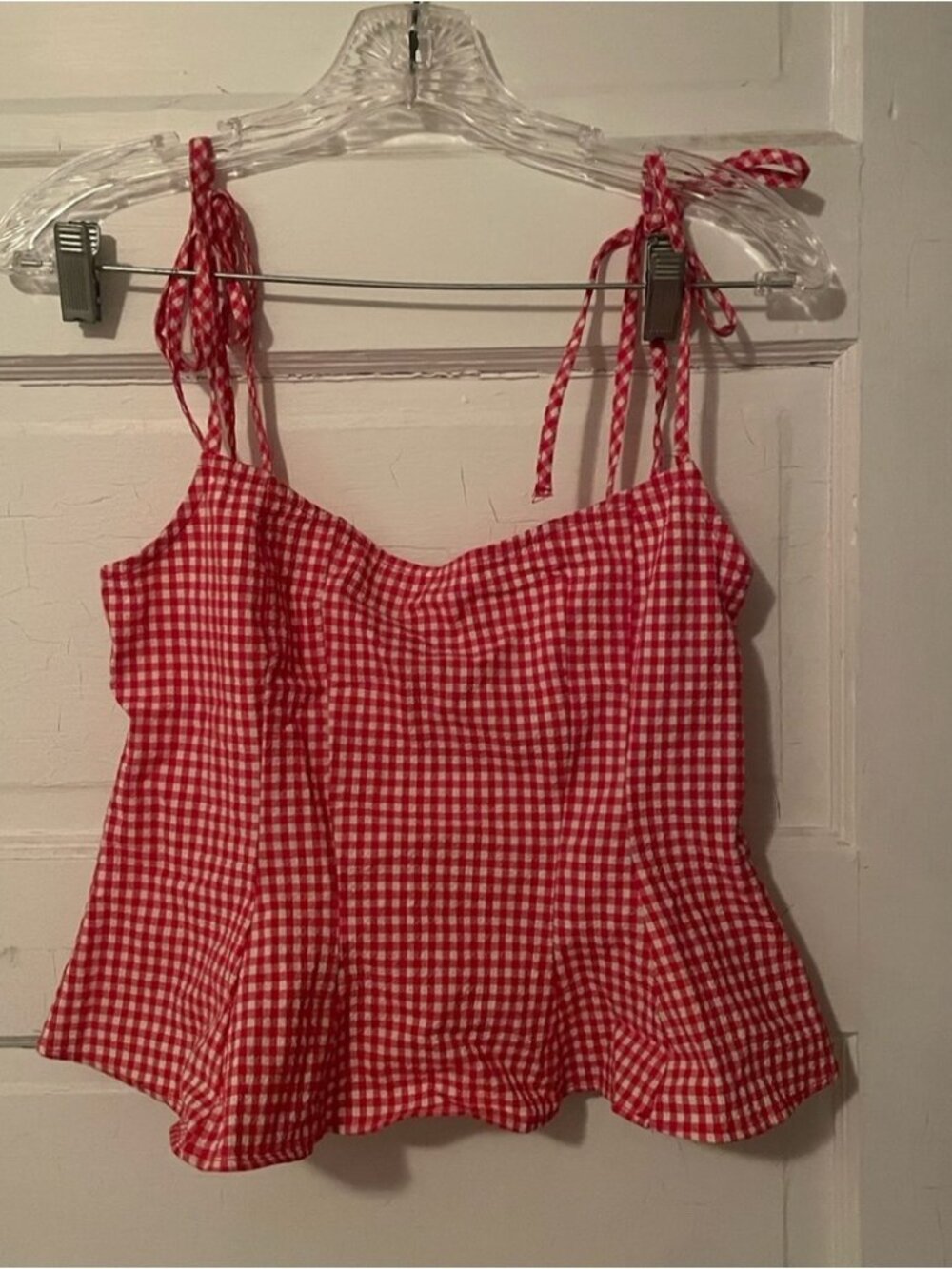 Red Gingham Crop Top